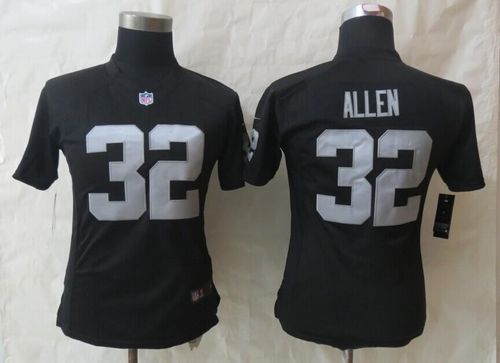 Nike Raiders #32 Marcus Allen Black Team Color Women's Stitched NFL Elite Jersey