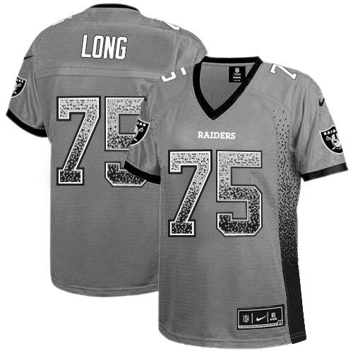 Nike Raiders #75 Howie Long Grey Women's Stitched NFL Elite Drift Fashion Jersey