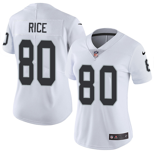 Nike Raiders #80 Jerry Rice White Women's Stitched NFL Vapor Untouchable Limited Jersey