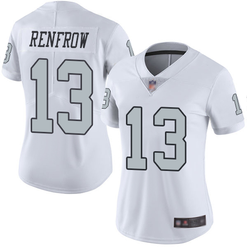Nike Raiders #13 Hunter Renfrow White Women's Stitched NFL Limited Rush Jersey