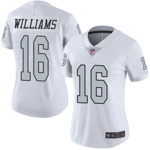 Nike Raiders #16 Tyrell Williams White Women's Stitched NFL Limited Rush Jersey