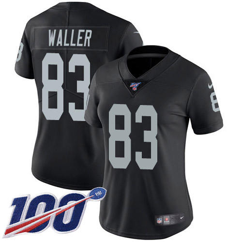 Nike Raiders #83 Darren Waller Black Team Color Women's Stitched NFL 100th Season Vapor Limited Jersey