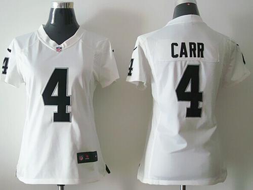 Nike Raiders #4 Derek Carr White Women's Stitched NFL Elite Jersey