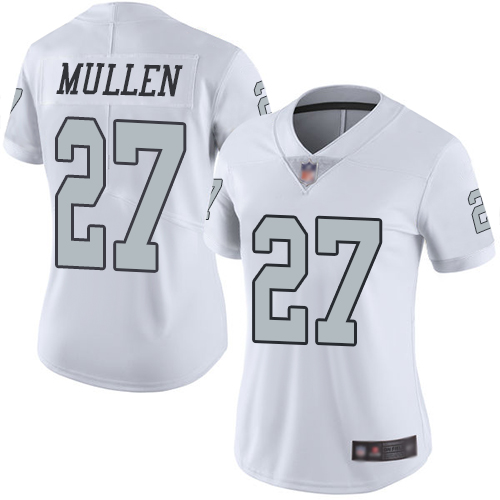 Nike Raiders #27 Trayvon Mullen White Women's Stitched NFL Limited Rush Jersey