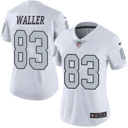 Nike Raiders #83 Darren Waller White Women's Stitched NFL Limited Rush Jersey