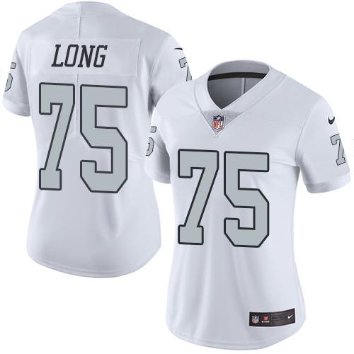 Nike Raiders #75 Howie Long White Women's Stitched NFL Limited Rush Jersey