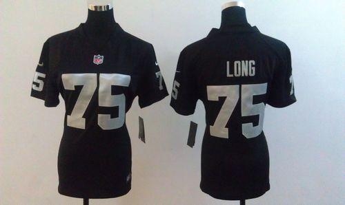 Nike Raiders #75 Howie Long Black Team Color Women's Stitched NFL Elite Jersey
