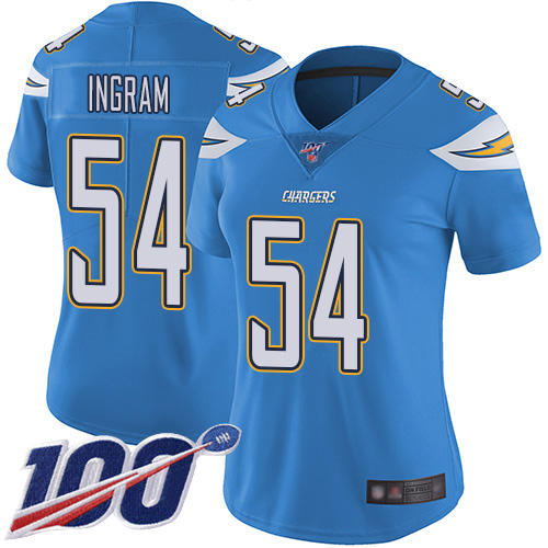 Nike Chargers #54 Melvin Ingram Electric Blue Alternate Women's Stitched NFL 100th Season Vapor Limited Jersey