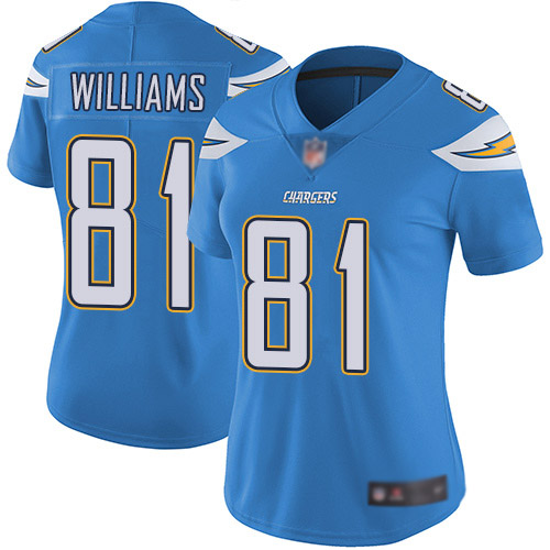 Nike Chargers #81 Mike Williams Electric Blue Alternate Women's Stitched NFL Vapor Untouchable Limited Jersey