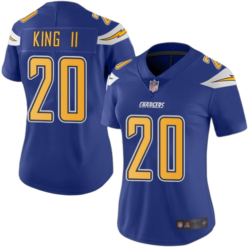 Nike Chargers #20 Desmond King II Electric Blue Women's Stitched NFL Limited Rush Jersey