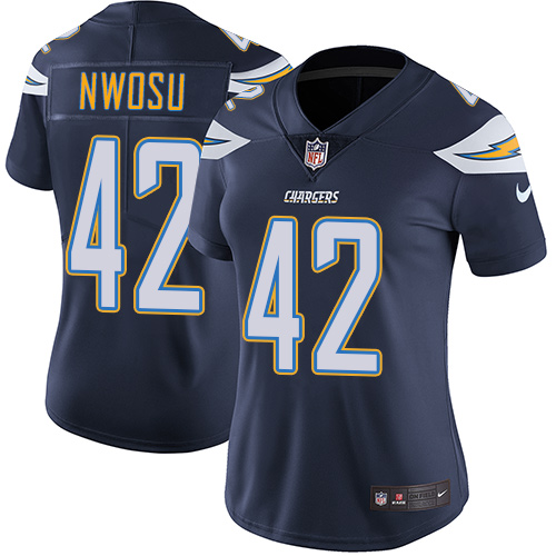 Nike Chargers #42 Uchenna Nwosu Navy Blue Team Color Women's Stitched NFL Vapor Untouchable Limited Jersey