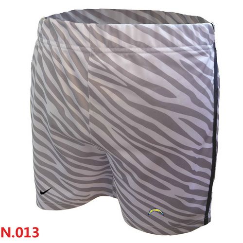 Women's Nike NFL Los Angeles Chargers Embroidered Team Logo Zebra Stripes Shorts