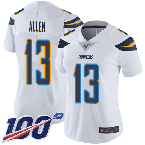 Nike Chargers #13 Keenan Allen White Women's Stitched NFL 100th Season Vapor Limited Jersey