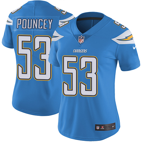 Nike Chargers #53 Mike Pouncey Electric Blue Alternate Women's Stitched NFL Vapor Untouchable Limited Jersey