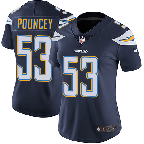 Nike Chargers #53 Mike Pouncey Navy Blue Team Color Women's Stitched NFL Vapor Untouchable Limited Jersey