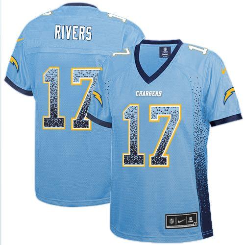 Nike Chargers #17 Philip Rivers Electric Blue Alternate Women's Stitched NFL Elite Drift Fashion Jersey