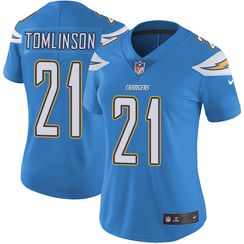 Nike Chargers #21 LaDainian Tomlinson Electric Blue Alternate Women's Stitched NFL Vapor Untouchable Limited Jersey
