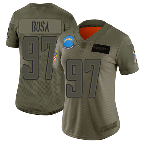 Nike Chargers #97 Joey Bosa Camo Women's Stitched NFL Limited 2019 Salute to Service Jersey