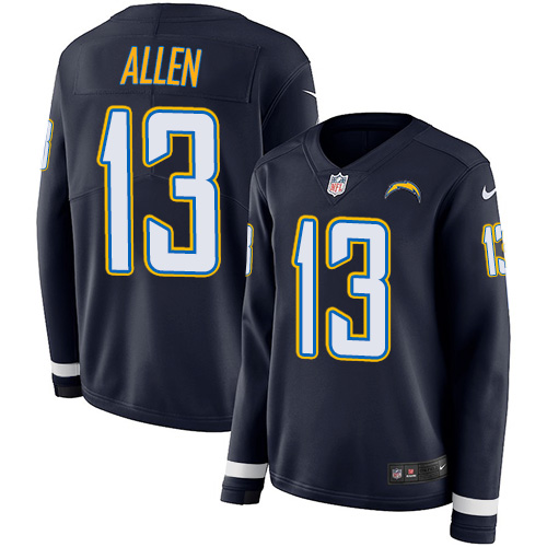 Nike Chargers #13 Keenan Allen Navy Blue Team Color Women's Stitched NFL Limited Therma Long Sleeve Jersey