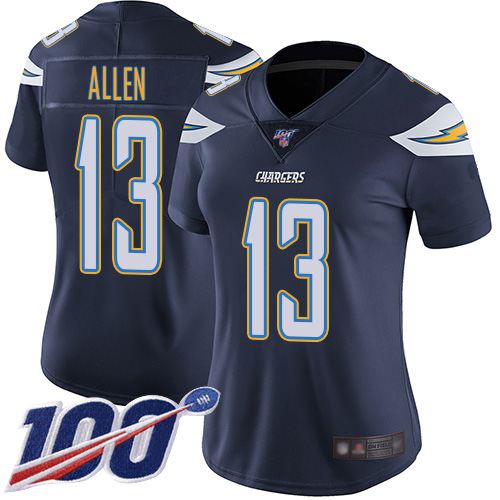 Nike Chargers #13 Keenan Allen Navy Blue Team Color Women's Stitched NFL 100th Season Vapor Limited Jersey