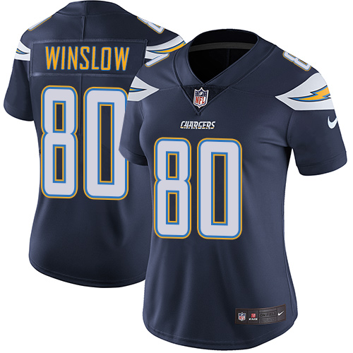 Nike Chargers #80 Kellen Winslow Navy Blue Team Color Women's Stitched NFL Vapor Untouchable Limited Jersey