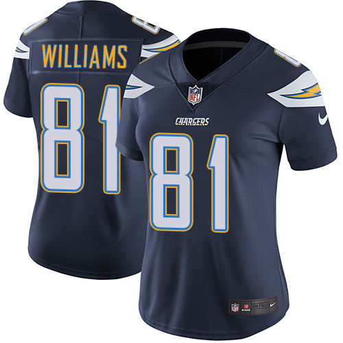 Nike Chargers #81 Mike Williams Navy Blue Team Color Women's Stitched NFL Vapor Untouchable Limited Jersey