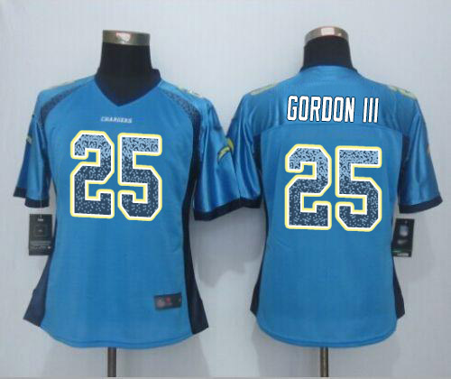 Nike Chargers #25 Melvin Gordon III Electric Blue Alternate Women's Stitched NFL Elite Drift Fashion Jersey