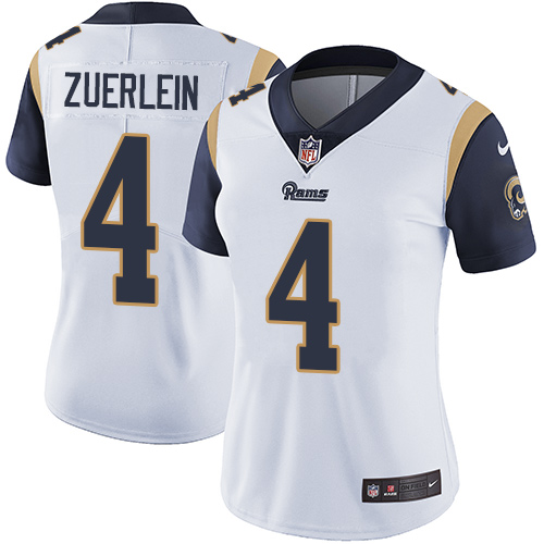 Nike Rams #4 Greg Zuerlein White Women's Stitched NFL Vapor Untouchable Limited Jersey
