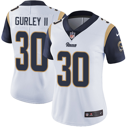 Nike Rams #30 Todd Gurley II White Women's Stitched NFL Vapor Untouchable Limited Jersey