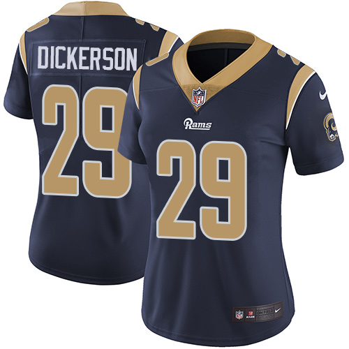 Nike Rams #29 Eric Dickerson Navy Blue Team Color Women's Stitched NFL Vapor Untouchable Limited Jersey