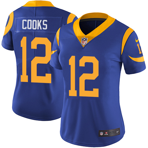 Nike Rams #12 Brandin Cooks Royal Blue Alternate Women's Stitched NFL Vapor Untouchable Limited Jersey