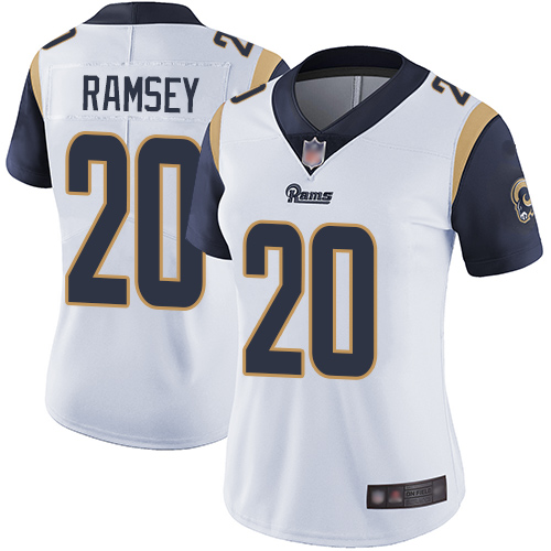 Nike Rams #20 Jalen Ramsey White Women's Stitched NFL Vapor Untouchable Limited Jersey