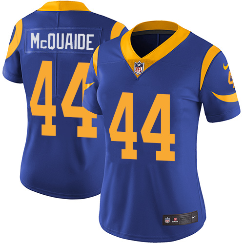 Nike Rams #44 Jacob McQuaide Royal Blue Alternate Women's Stitched NFL Vapor Untouchable Limited Jersey
