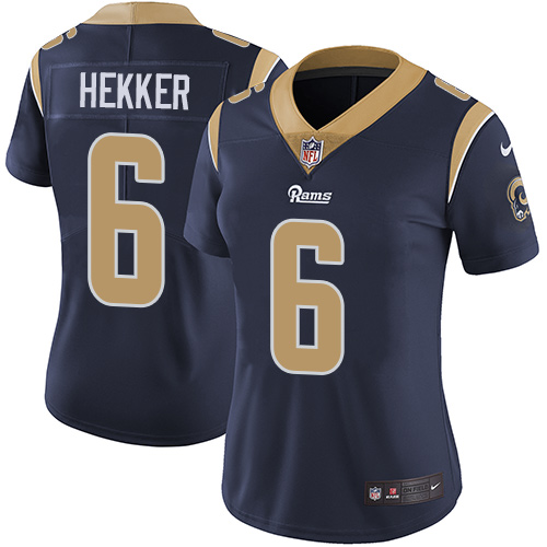 Nike Rams #6 Johnny Hekker Navy Blue Team Color Women's Stitched NFL Vapor Untouchable Limited Jersey