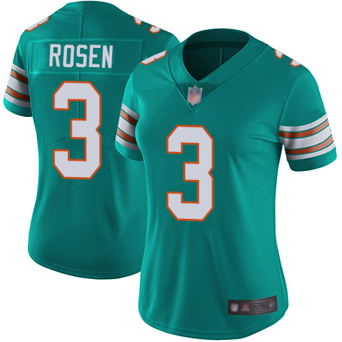 Nike Dolphins #3 Josh Rosen Aqua Green Alternate Women's Stitched NFL Vapor Untouchable Limited Jersey