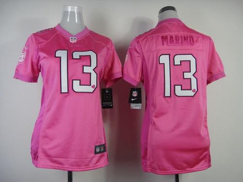 Nike Dolphins #13 Dan Marino Pink Women's Be Luv'd Stitched NFL New Elite Jersey