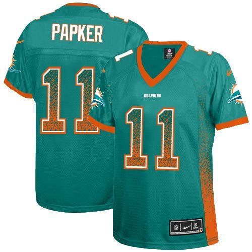 Nike Dolphins #11 DeVante Parker Aqua Green Team Color Women's Stitched NFL Elite Drift Fashion Jersey
