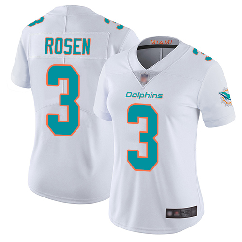 Nike Dolphins #3 Josh Rosen White Women's Stitched NFL Vapor Untouchable Limited Jersey