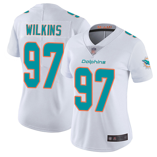 Nike Dolphins #97 Christian Wilkins White Women's Stitched NFL Vapor Untouchable Limited Jersey