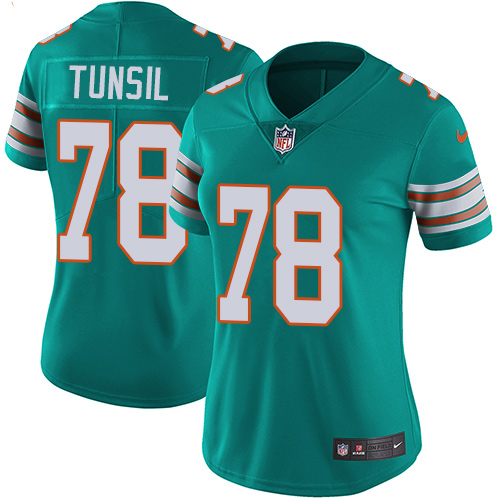 Nike Dolphins #78 Laremy Tunsil Aqua Green Alternate Women's Stitched NFL Vapor Untouchable Limited Jersey