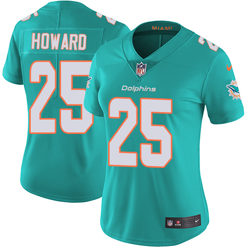 Nike Dolphins #25 Xavien Howard Aqua Green Team Color Women's Stitched NFL Vapor Untouchable Limited Jersey
