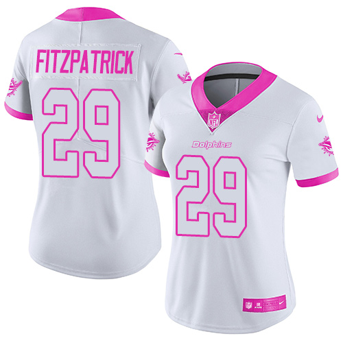 Nike Dolphins #29 Minkah Fitzpatrick White/Pink Women's Stitched NFL Limited Rush Fashion Jersey