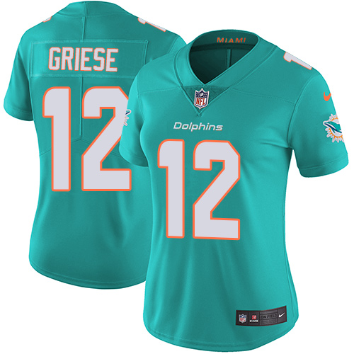 Nike Dolphins #12 Bob Griese Aqua Green Team Color Women's Stitched NFL Vapor Untouchable Limited Jersey