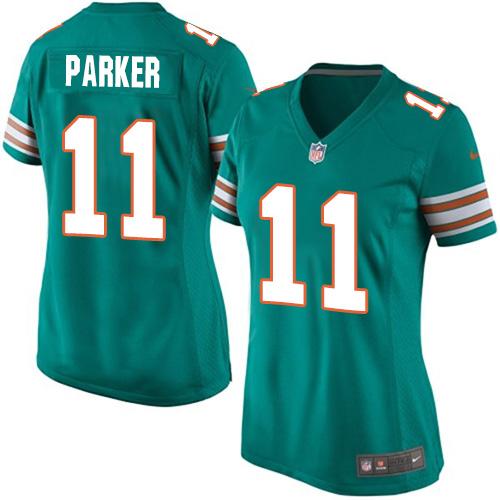 Nike Dolphins #11 DeVante Parker Aqua Green Alternate Women's Stitched NFL Elite Jersey