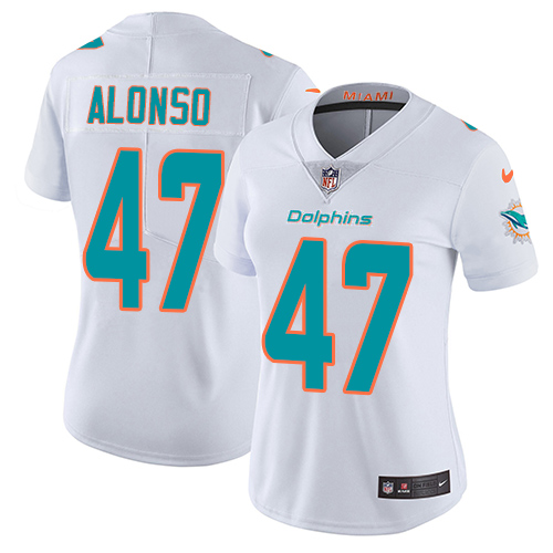 Nike Dolphins #47 Kiko Alonso White Women's Stitched NFL Vapor Untouchable Limited Jersey