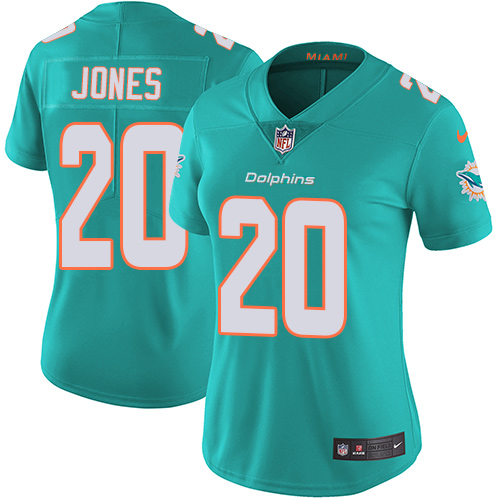 Nike Dolphins #20 Reshad Jones Aqua Green Team Color Women's Stitched NFL Vapor Untouchable Limited Jersey