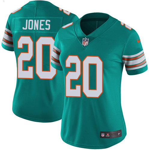 Nike Dolphins #20 Reshad Jones Aqua Green Alternate Women's Stitched NFL Vapor Untouchable Limited Jersey