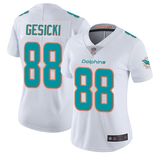 Nike Dolphins #88 Mike Gesicki White Women's Stitched NFL Vapor Untouchable Limited Jersey