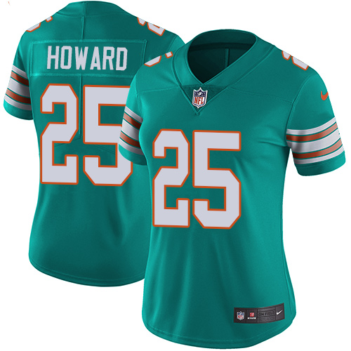 Nike Dolphins #25 Xavien Howard Aqua Green Alternate Women's Stitched NFL Vapor Untouchable Limited Jersey