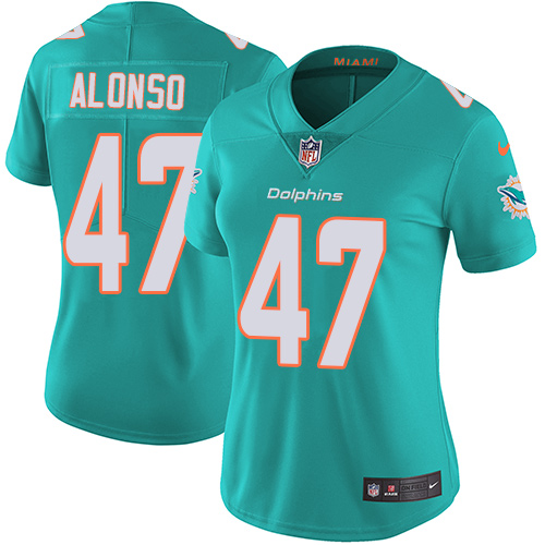 Nike Dolphins #47 Kiko Alonso Aqua Green Team Color Women's Stitched NFL Vapor Untouchable Limited Jersey